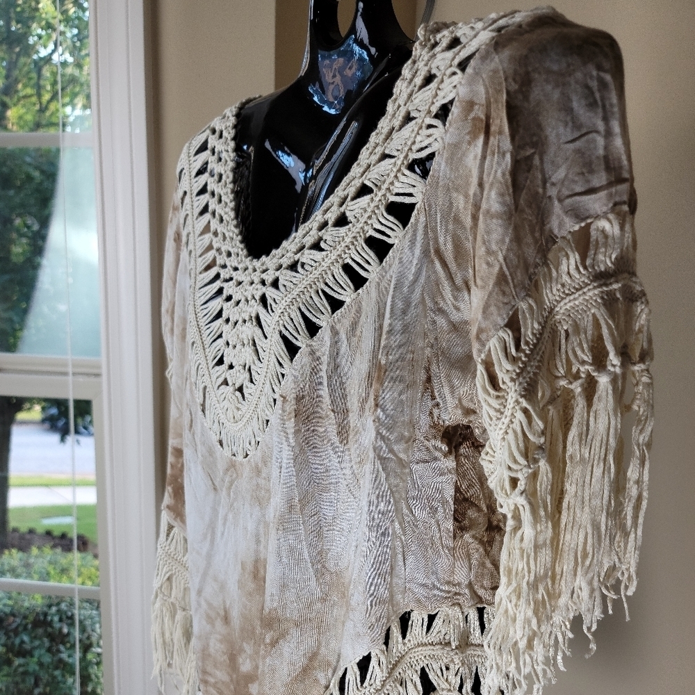 Tye-dye Crochet Fringed Top - Picture 5 of 11
